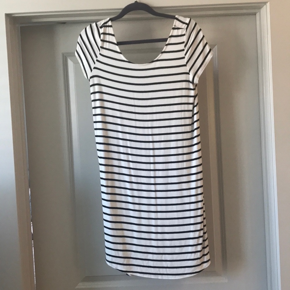 Charlotte Russe Black and White Striped Tee Dress